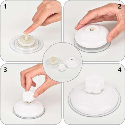Suction Cups for Wall Butler and simplified directions Hair Butler™ hair extension workstation tool